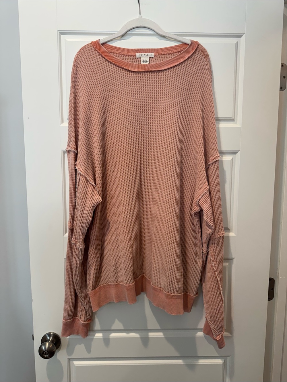 Torrid Festi 1X Peach Cotton Waffle Knit Shirt